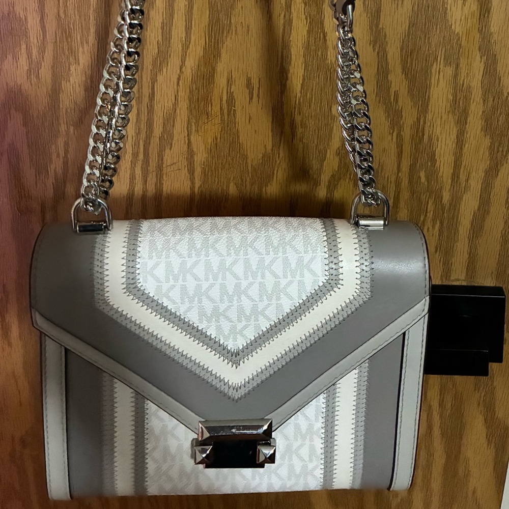 Michael Kors Gray and Silver Shoulder Bag